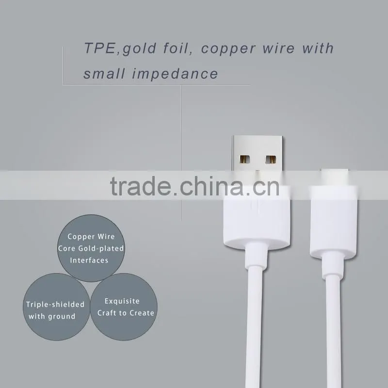 Wholesale Fast Data Transmit Charging micro Round USB data cable For Iphone