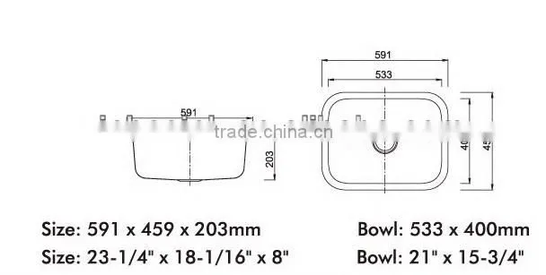 Single bowl undermount Stainless Steel Sink (A69)