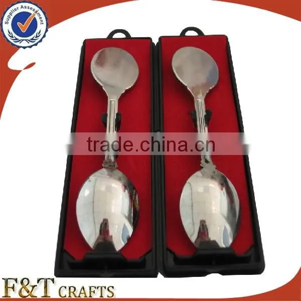 Custom plating nickle bank souvenir spoon for wholesales
