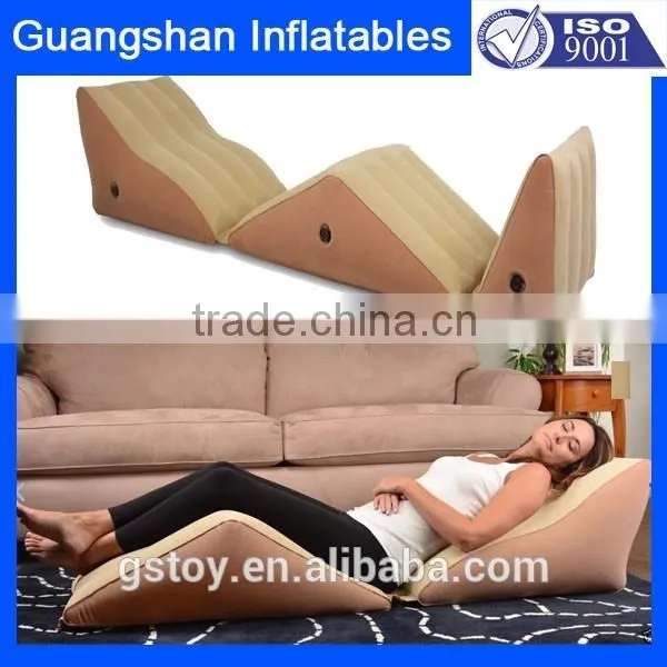 Flocked Foldable Inflatable Chaise Body Wedge Mattress