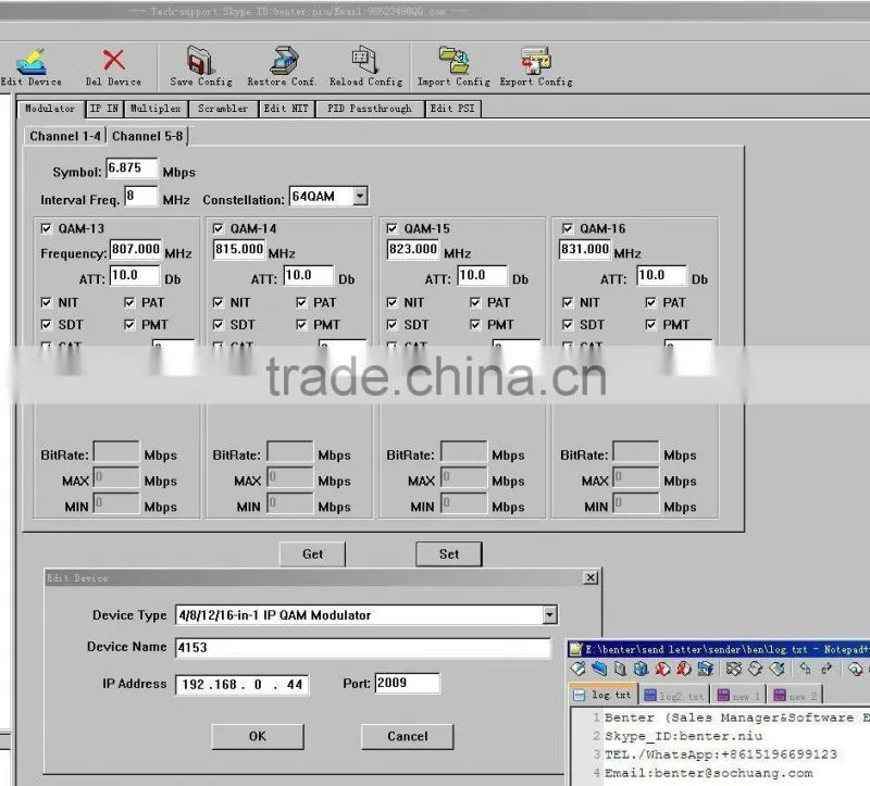 8in1 ip qam modulator with scrambler (TS IP/multicast gigabit in,8*DVB-C RF out)