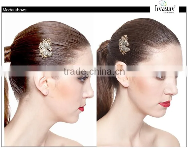 Costume jewelry rhinestone boar brooch, zinc alloy brooch, women and men brooch