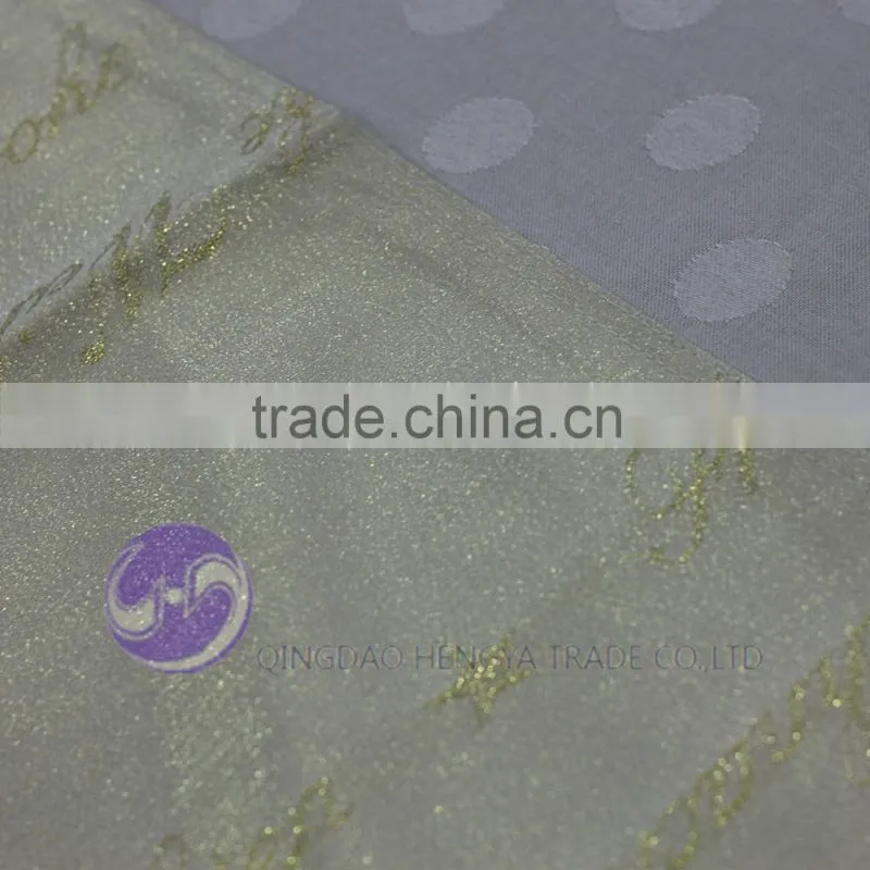 metallic Gold Printing polyester jacquard square table runner