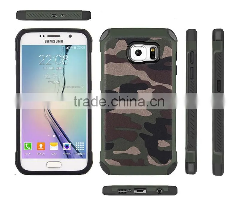 Hybrid mobile phone cases Combo design protective sleeve for Galaxy S6 Camouflage mobile phone shell