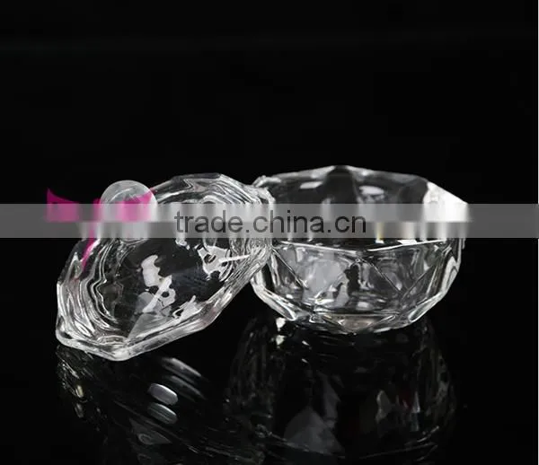 Glass Dappen Dish Acrylic Liquid Nail Gel Glass Container Cap