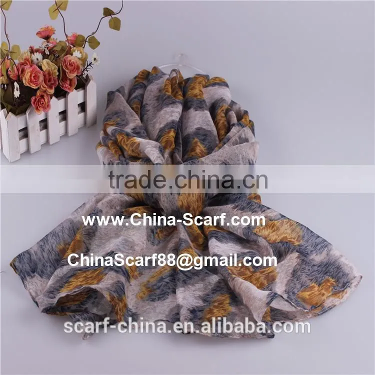 Wholesale voile leopard scarf