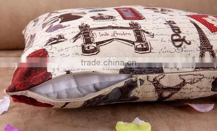 2015 Double-sided cloth art ZAKKA cotton and linen hold pillow British style cushion cover car cartoon hold pillow