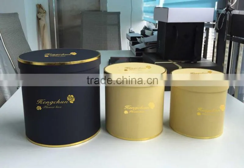 cylinder gold stamping logo flower box (ZJ-60056-5)