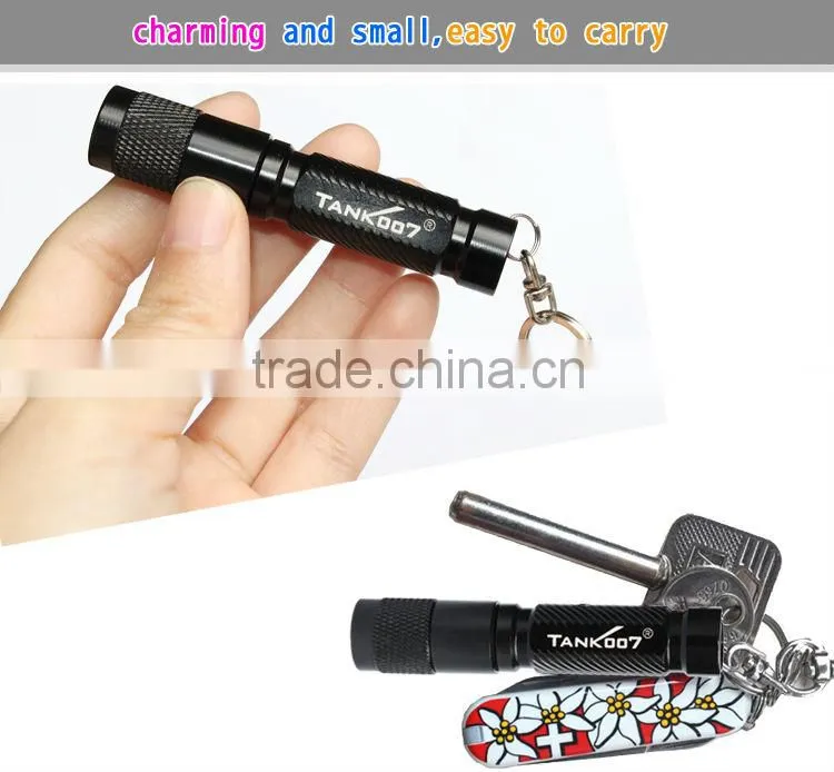 led flashlight Keychain aluminium flashlight led flashlight keychain with moq 1000pcs TANK007 E01