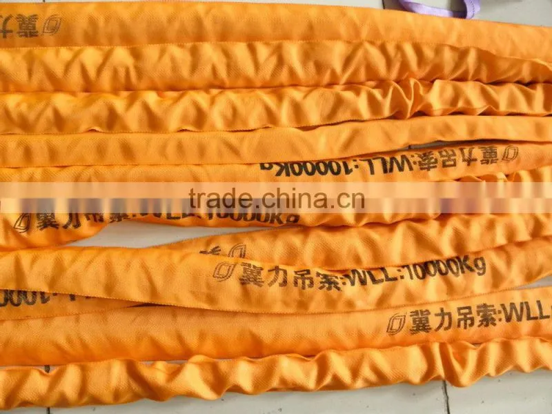 Double ply polyester 10 ton 7:1 safety polyester round sling