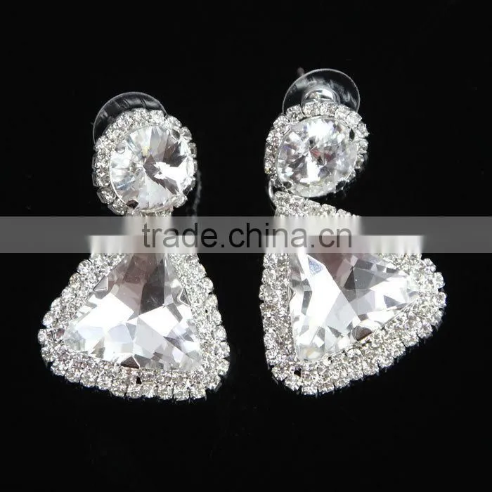 Latest Fashion Hot Sale Bling Fancy Crystal Earrings Wholesale J0784Y