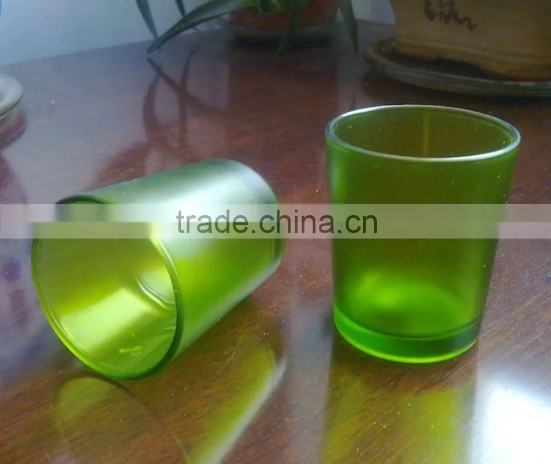 transparent glass cup with decal paper