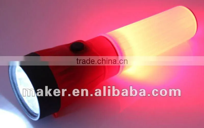 Far working distance Plastic Transparent Dual Light Flashlight