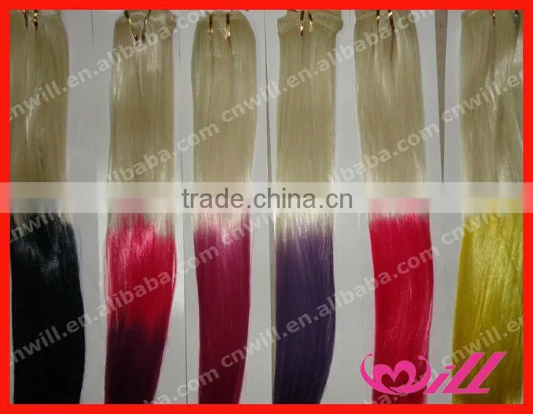 Silky Straight Fade Colored Hair Extensions Synthetic Hair Braids Extensions