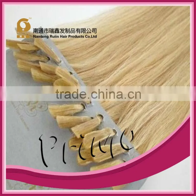 Wholesale remy fashion keratin nail tip hair/U tip straight brazilian hair