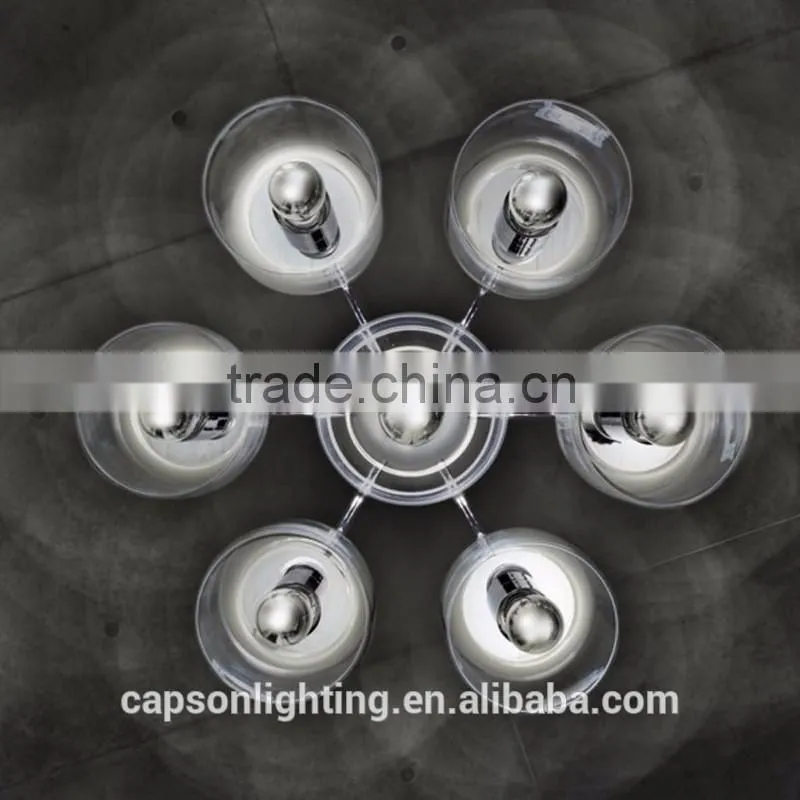 modern desingn glass shade indoor ceiling lamp with chandelier