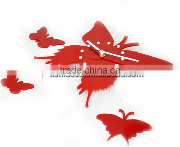 Cheap Promotion Butterfiy Style Decorative Wall Clock