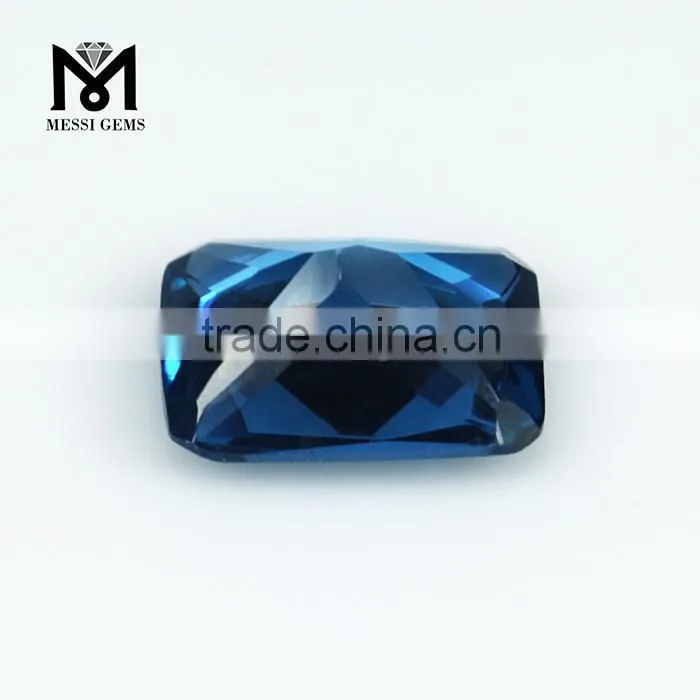 Good Quality 120# Bule Octagon Loose Artificial Spinel Gemstone