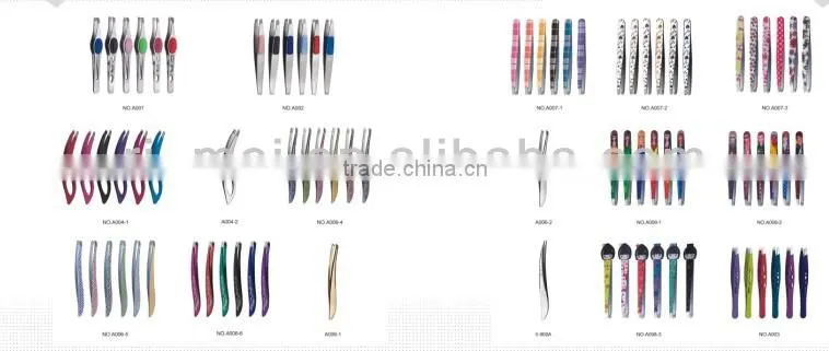 proveedor china black pro tweezer with LED spotlight