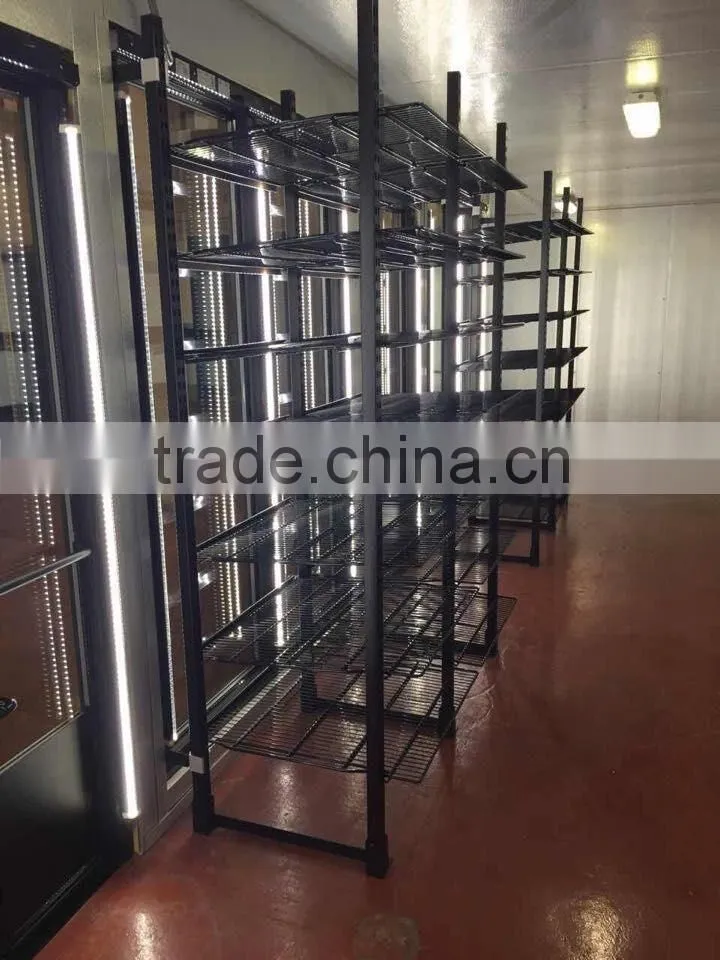 walk in cooler with 10 LED light glass doors