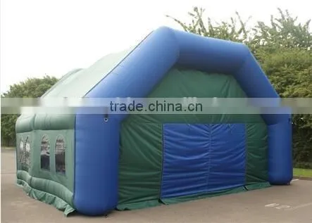 large size blue green inflatable garage tent
