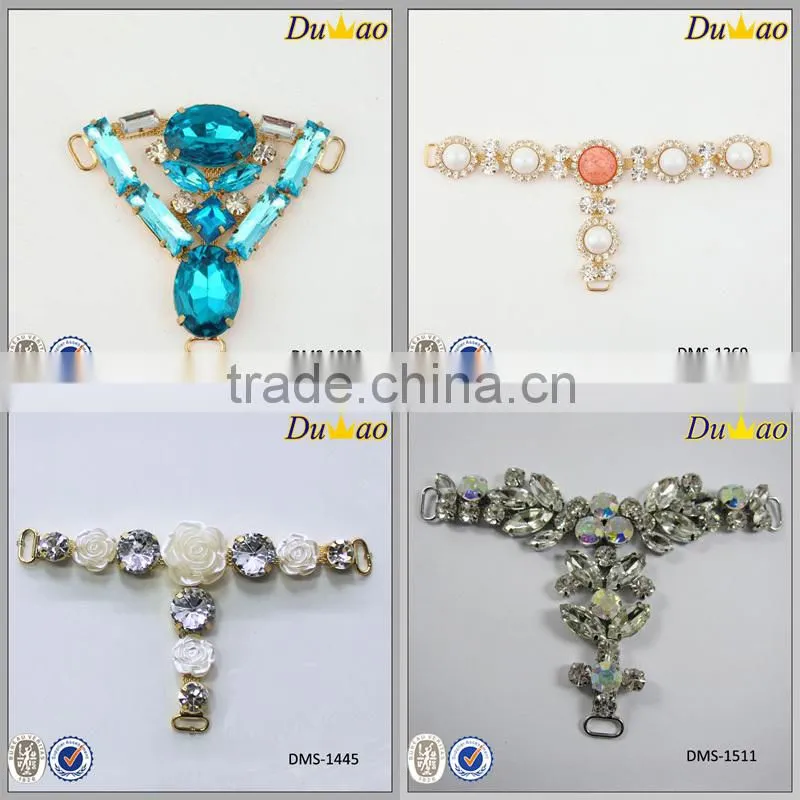 fashion crystal rhinestones glass stones woman shoe heel accessories for shoe