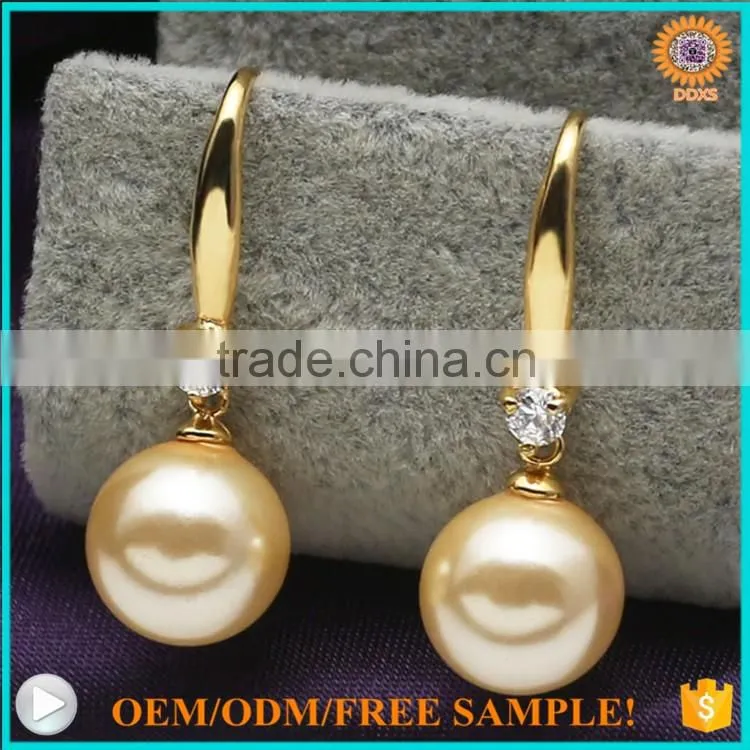 Top quality hot selling south sea shell pearl hoop earrings