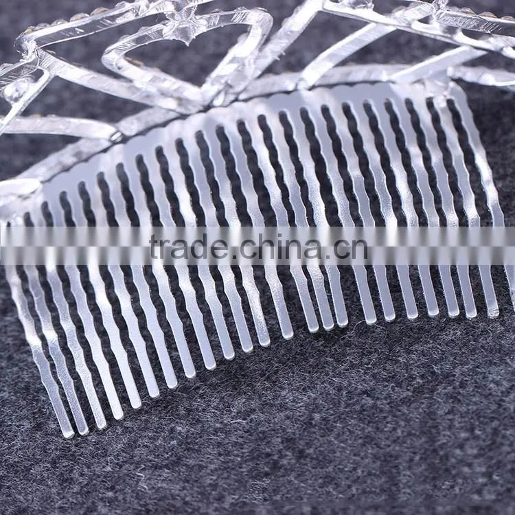 Korean fashion love Crown bride Crown alloy rhinestone hair comb hair accessories jewelry Factory outlets