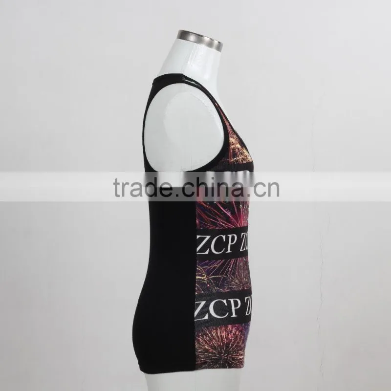 F5S15034 Fashion Custom Print Fitness Tank Tops for Women