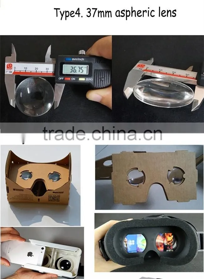 BIJIA 25mm acrylic google cardboard biconvex lens for virtual reality glasses/Google cardboard lens/3D glasses
