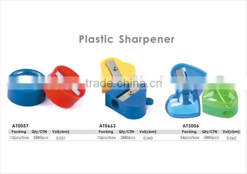 Different Colors 2 Holes Round Plastic Pencil Sharpener/two hole sharpener