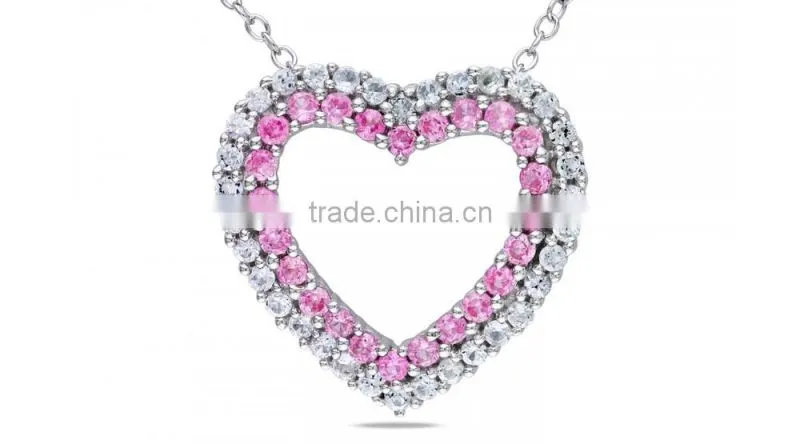 ruby cz couples breakable heart pendant necklace