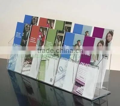 magnetic clear Acrylic sign magazine holders with pocket