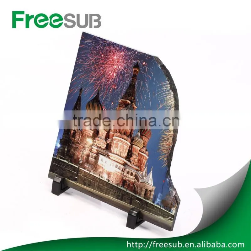 Promotional gifts customed L17*H12*W0.9CM blank wooden frame sublimation image rock