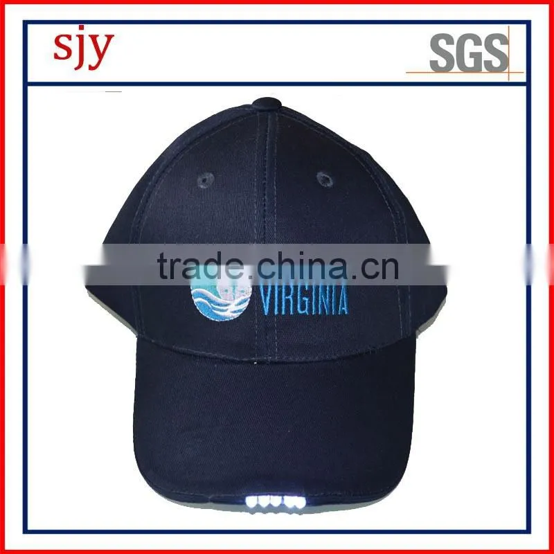6 panel cotton baseball cap led