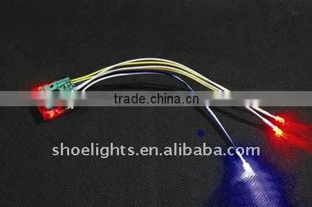 waterproof multicolor led shoes light with cable YX-8004