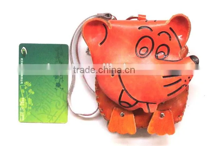 Wholesale High quality Pure hand-made genuine leathter animal coin purse