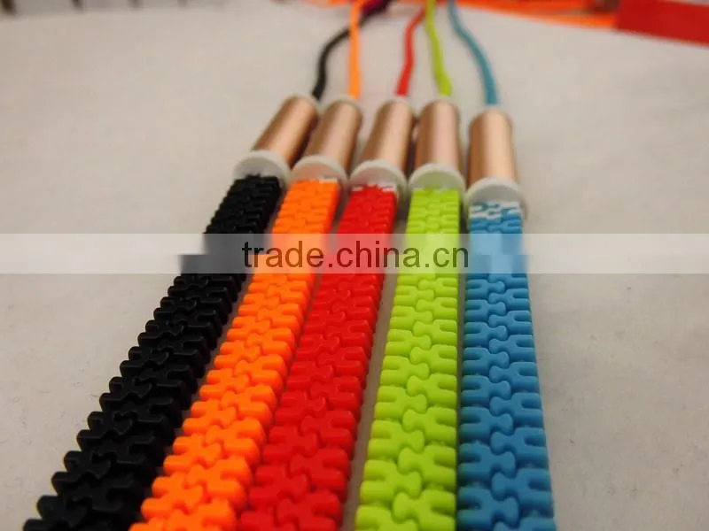 OEM logo and package sync and charging zipper usb cable metal shell 2 in 1 usb charger cable