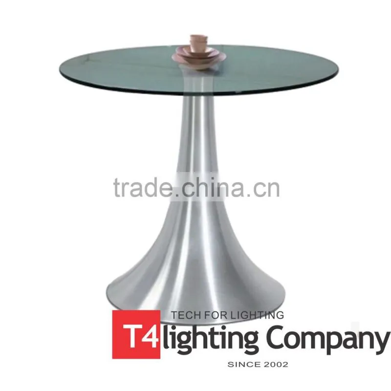 Modern wholesale dinning room stainless steel tulip table base for glass