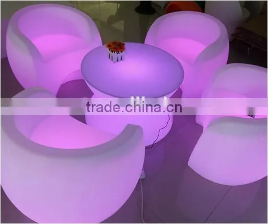 Manufacture--2015 New corner led illuminated sofa/cordless led light up outdoor furniture with remote control