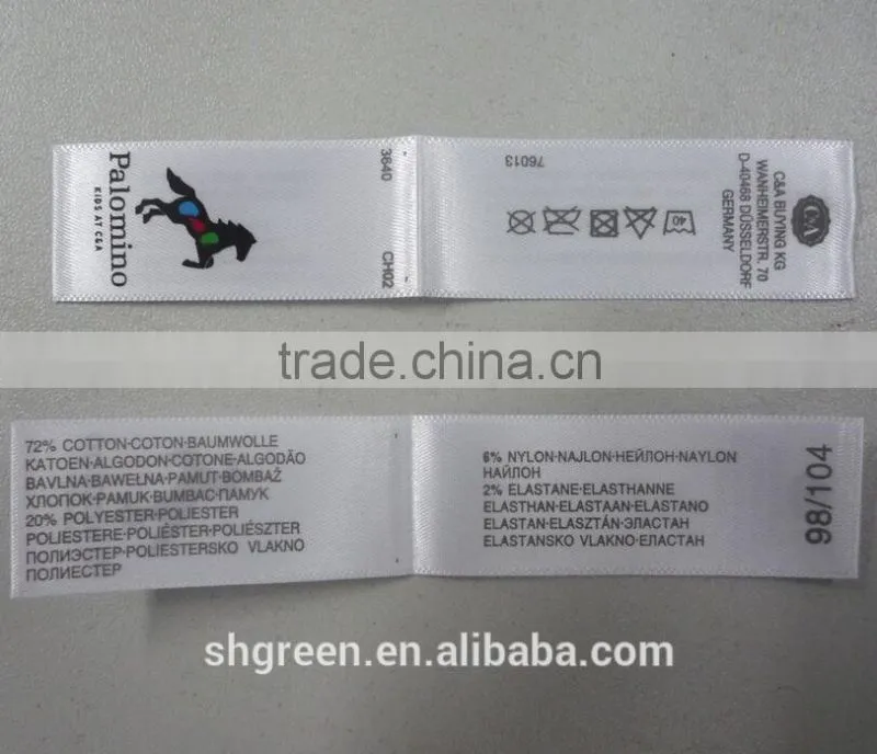 Non-woven fabric printing label for coat side seam