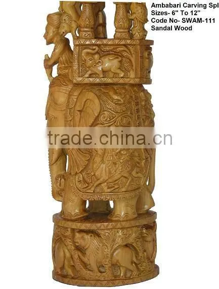 sandalwood carved ambabari elephant
