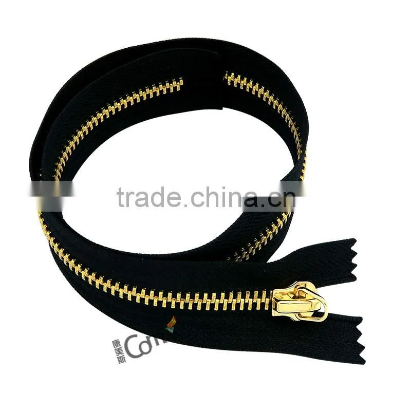 5# Brass Y Teeth Custom Gold Metal Zipper For Bags/Garment