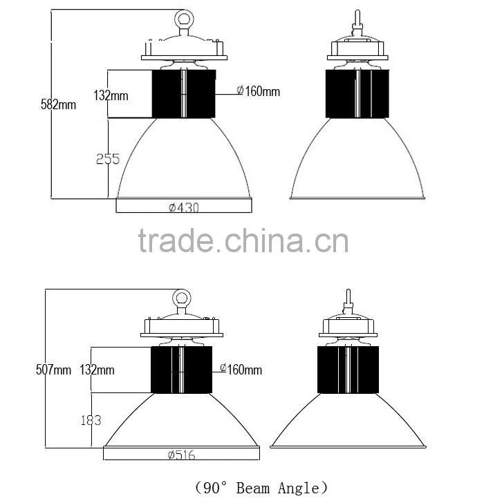 IP65 Waterproof 2Pins European Plug LED 70W High Bay Fixture