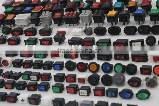 FILN KCD4 12V 24V 110V 220V Blue 6 pin 3 pole lighted rocker switch