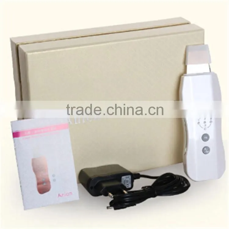 Hot sale portable homeuse ion ultrasonic skin scrubber device for 2016
