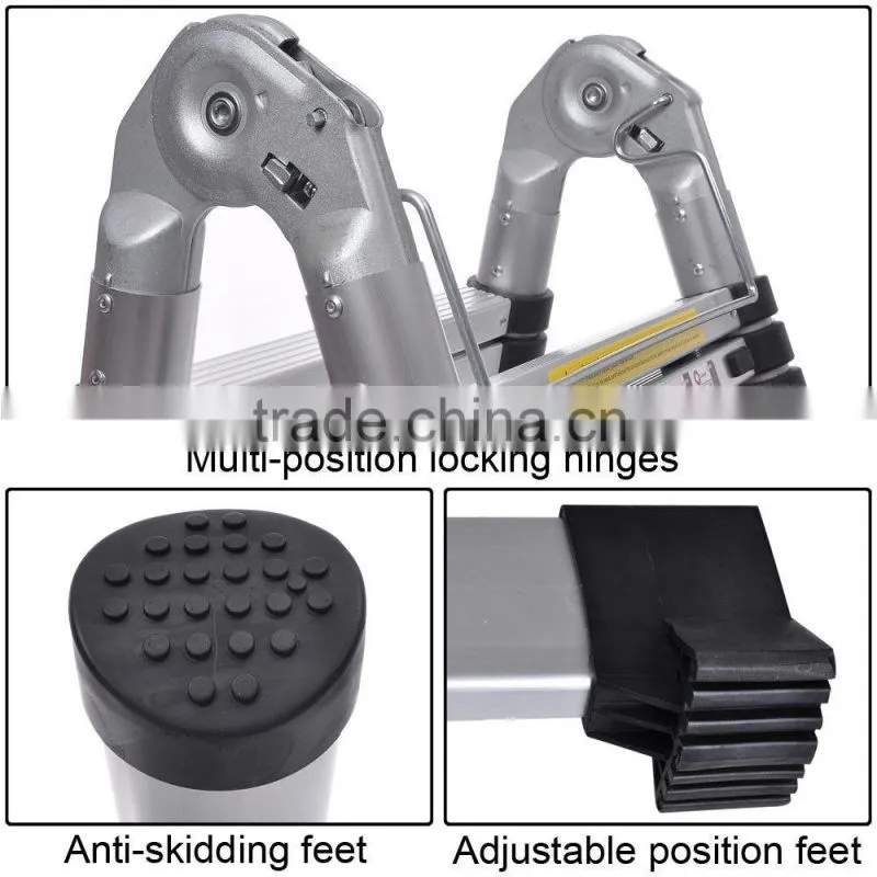 3.2m,3.85m ,4.4m,5m Telescopic Ladder with Unique Integral Safety Stabiliser and Heavy Duty Carry Bag