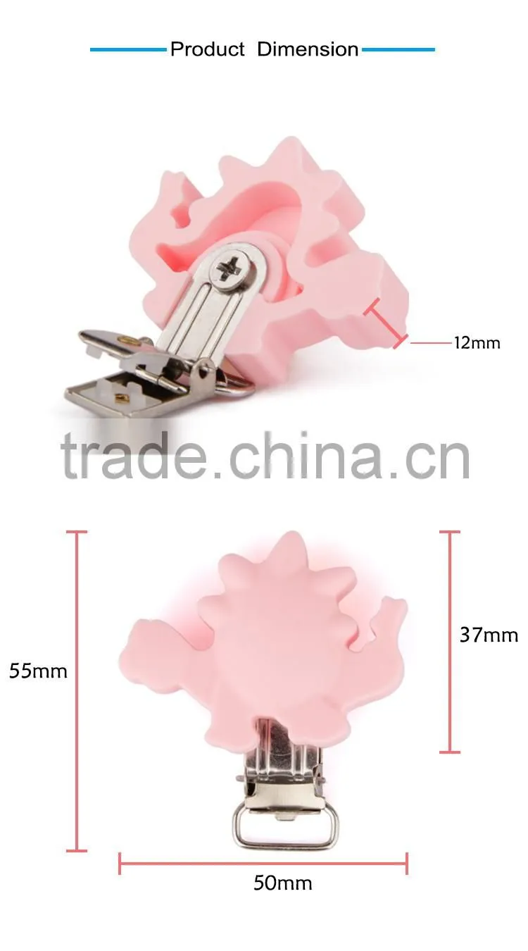 Multi-color Soft Silicone Baby Pacifier Chain Clamp