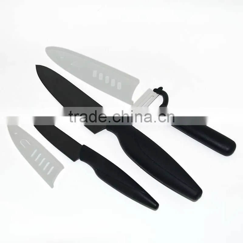 3 Piece Zircon ceramic Paring knife, fruit knife (4'+6'+slice kitchen knife)