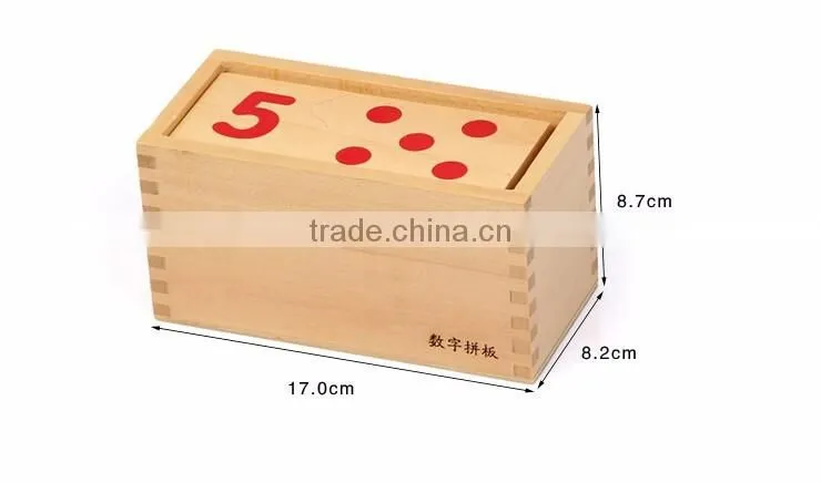 Wooden dominos Baby Early Childhood Education Montessori Number and Counter Match-up Puzzle